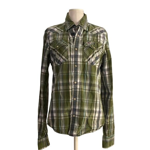 Hollister Green Plaid Shirt | Size M - Picture 1 of 3